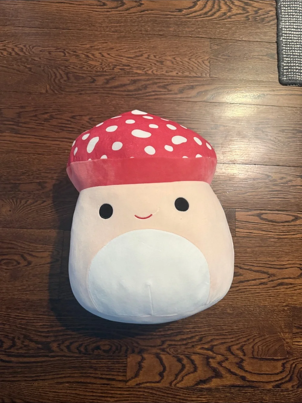 Squishmallows Red and White Mushroom Plush Pillow